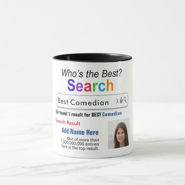 Mug Comédien - Drôle Meilleur sur mesure de recherche  (Centre)