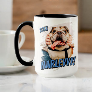 Mug Comic moderne simple Grunge personnalisé photo pou