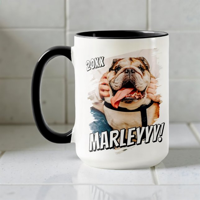 Mug Comic moderne simple Grunge personnalisé photo pou (Créateur téléchargé)