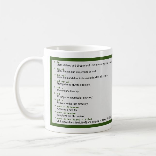 Mug Commandes Unix Basic (Gauche)