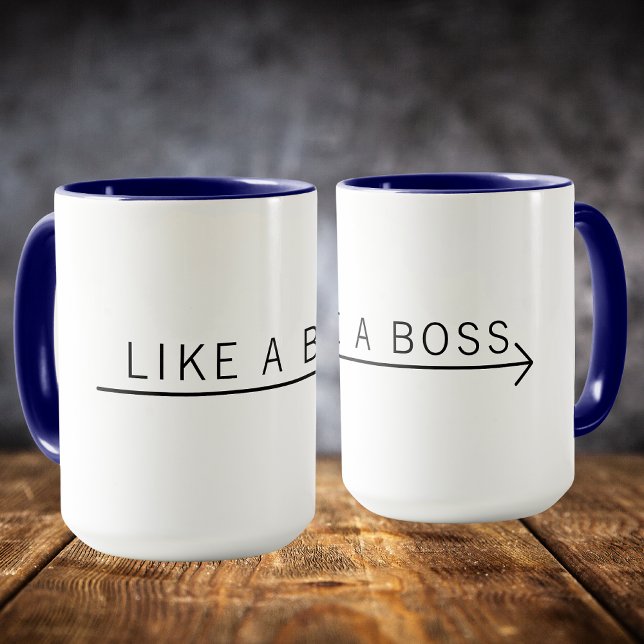 Mug Comme Un Boss Moderne Minimal Typhographie Mignonn (Créateur téléchargé)