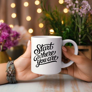 Mug Commencer là où vous êtes Musique Motivationnelle