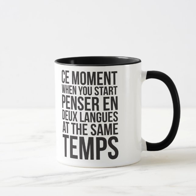 Mug Commencez en Deux Langues de Penser aux mêmes (Droite)