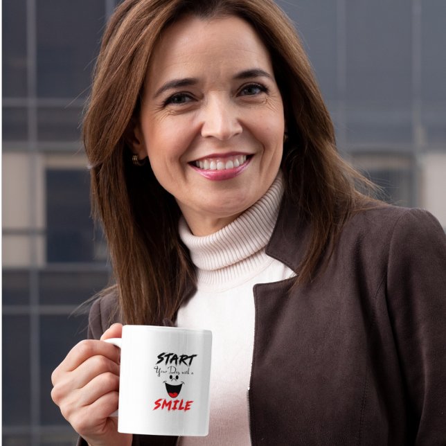 Mug Commencez Votre Journée Avec Un Sourire (Créateur téléchargé)