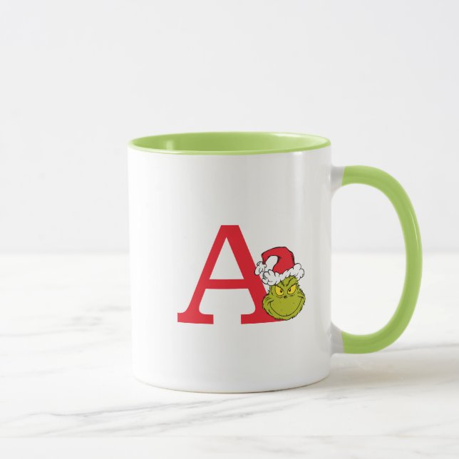 Mug Comment Grinch Stol Christmas | Monogramme A (Droite)
