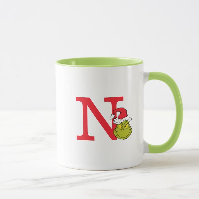 Mug Comment Grinch Stol Christmas | Monogramme N (Droite)
