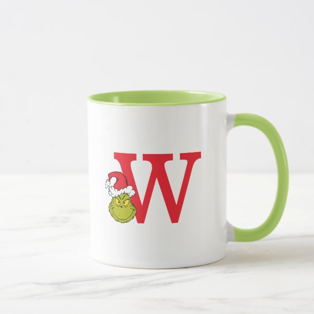 Mug Comment Grinch Stol Christmas | Monogramme W (Droite)