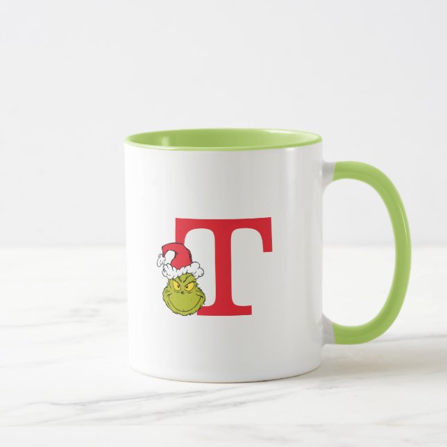 Mug Comment le Grinch a volé Noël | Monogramme T (Droite)