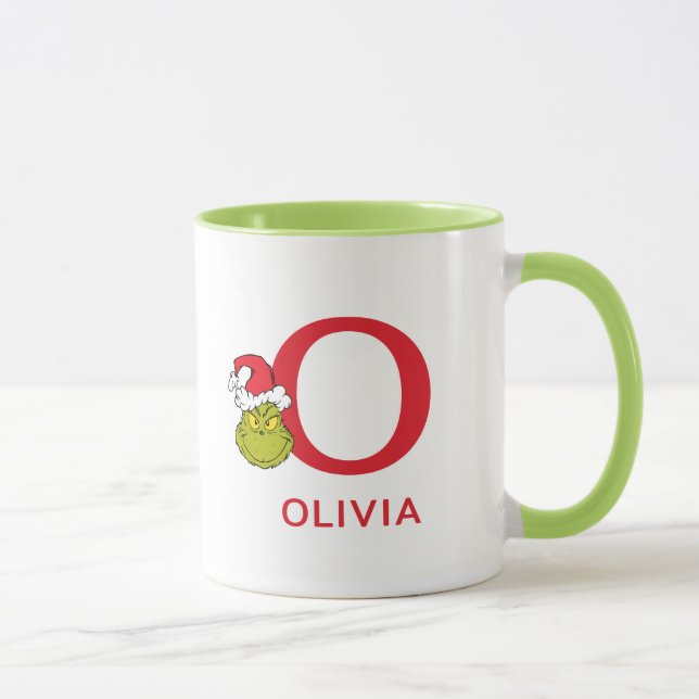 Mug Comment le Grinch a volé Noël | Nom & Monogramme O (Droite)