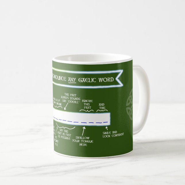Mug Comment proclamer un mot gaélique (vert) (Devant droit)
