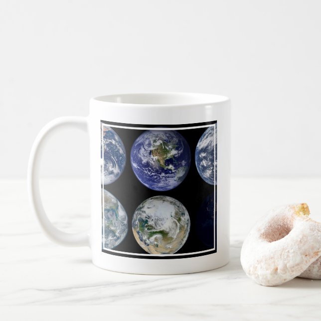 Mug Comparaison D'Image De Vues Iconiques De La Planèt (Avec donut)