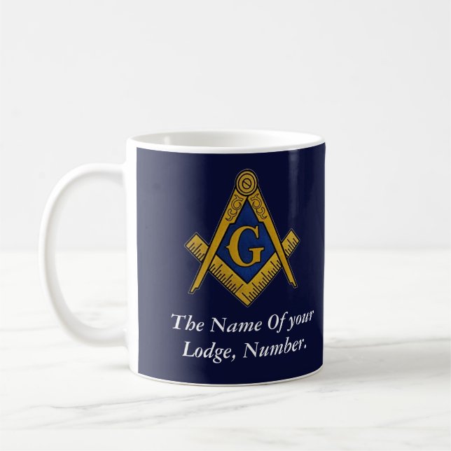 Mug Compas Franc-Maçon Navy Blue (Gauche)