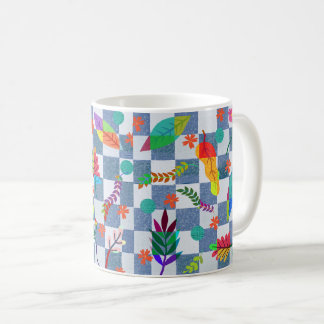 Mug Composición de flores y hojas