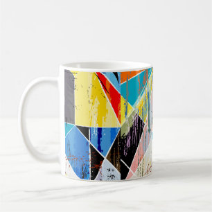 Mug Composition arrière - plan abstraite, avec traits,