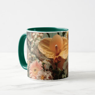 Mug Composition florale d'anthurium et de fleurs tropi