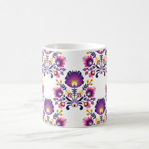 Mug Composition folk tendance avec fleurs folk violett