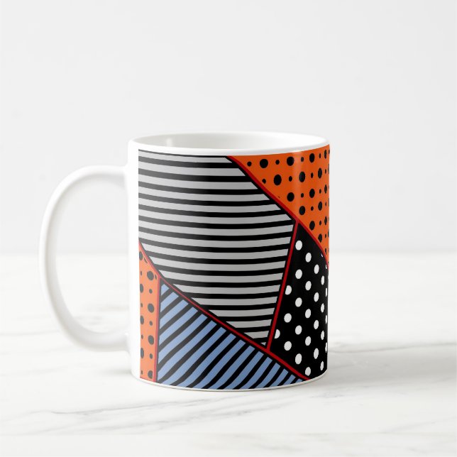 Mug Composition géométrique Abstraite : Bleu orange (Gauche)