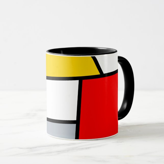 Mug Composition minimale en polygone rétro de Stijl (Devant droit)