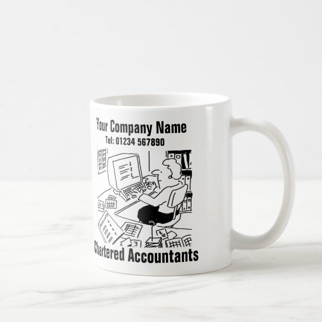 Mug Comptable travaillant dans le dessin de bureau (Droite)