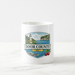 Mug Comté de Door, phare du Wisconsin et aimant du lac