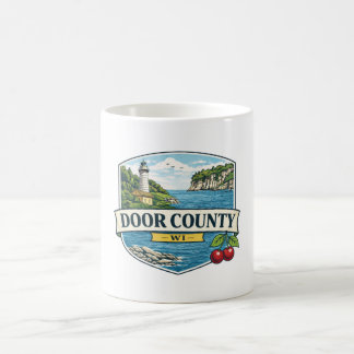 Mug Comté de Door, phare du Wisconsin et aimant du lac