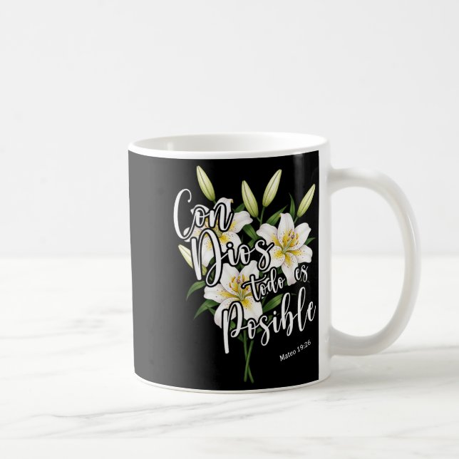 Mug Con Dios Todo Es Sible Shirt Christian Spanish For (Droite)