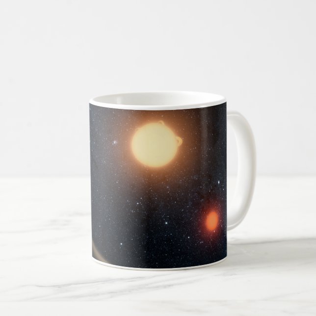 Mug Concept de l'artiste illustrant Kepler-16b. (Devant droit)