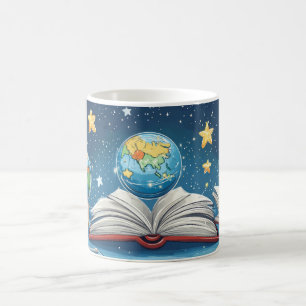 Mug Concept éducatif avec des globes flottant au-dessu
