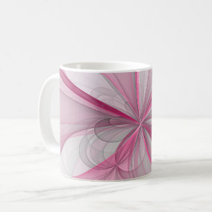 Mug Conception Abstraite de fractal rose pâle moderne