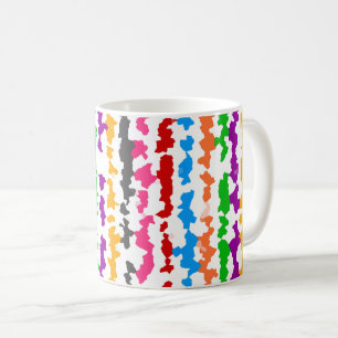 Mug Conception Abstraite Irrégulière Colorée Blanche