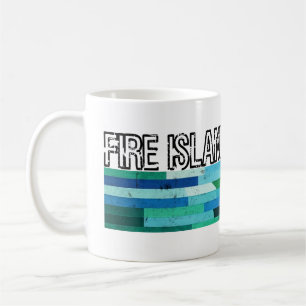 Mug Conception abstraite vintage bleu-vert de Fire Isl