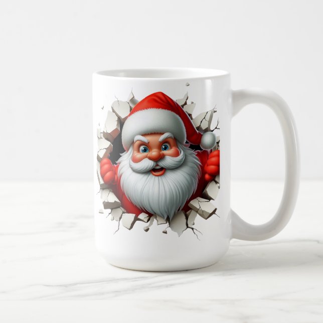Mug Conception amusante de Noël avec le Père Noël en 3 (Droite)
