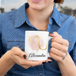 Mug Conception aquarelle personnalisée du zodiaque Cap