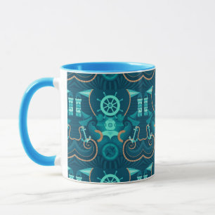 Mug Conception bleue nautique