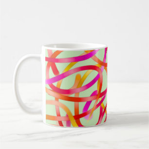 Mug Conception colorée rose et orange d'abrégé sur