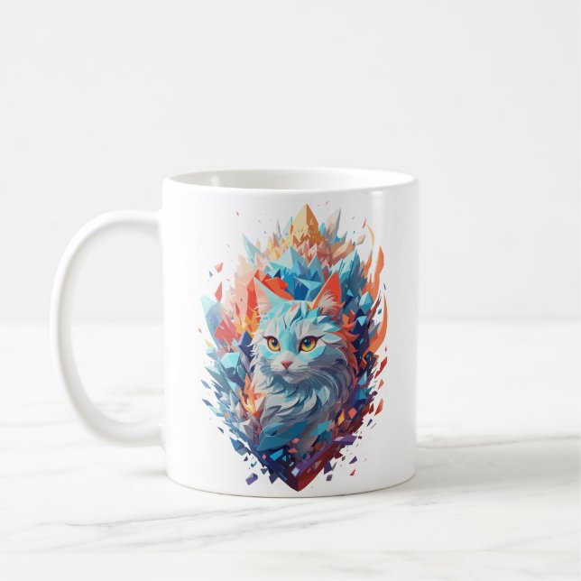 Mug Conception créative de chats de feu et de glace (Gauche)
