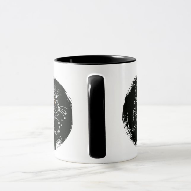 Mug Conception d'amour de chat coupé (Poignée)