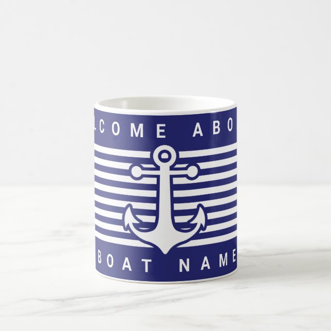 Mug Conception d'Ancres nautiques Bleu Bleu Bleu Blanc (Centre)