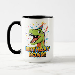 Mug Conception d'anniversaire de dinosaure mignon rugi