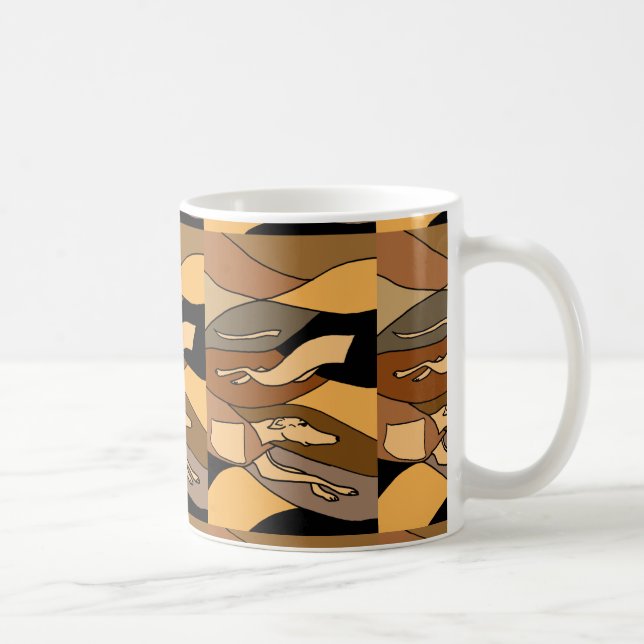 Mug Conception d'art abstrait de chien de lévrier (Droite)