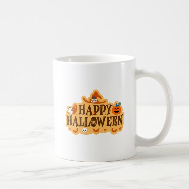 Mug Conception d'autocollant Fun et Squelette Joyeux H (Droite)