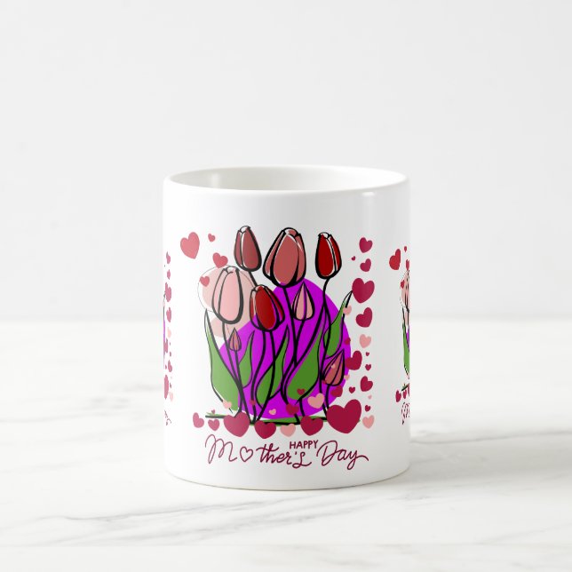 Mug Conception de cadeau de jardin de fleurs coloré (Centre)