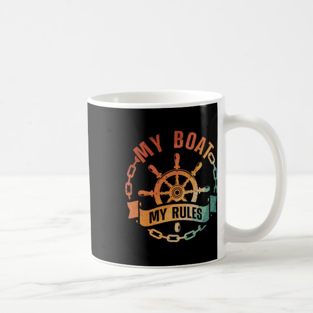 Mug Conception de capitaine de bateau cool pour hommes (Droite)