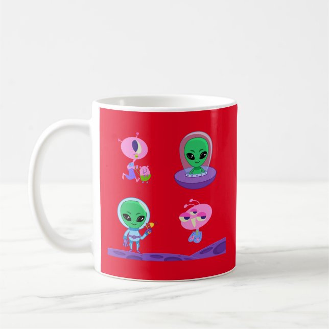 Mug Conception de caractères Aliens 3D (Gauche)