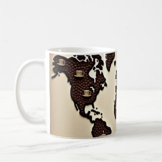 Mug Conception de carte de grains de café