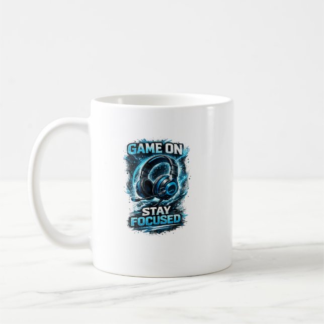 Mug Conception de casque audio "Tune in level up" (Gauche)