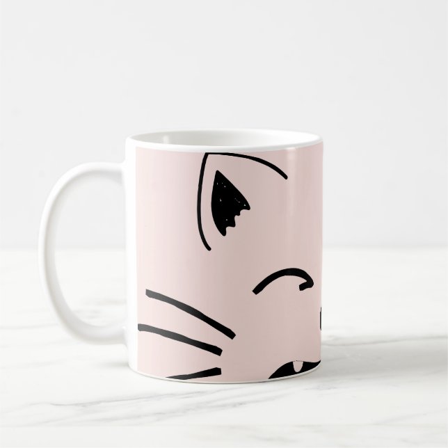 Mug Conception de chat mignon | Illustration féline ad (Gauche)