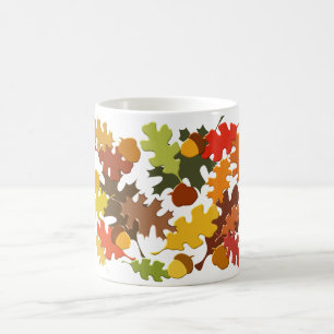 Mug Conception de chêne de feuille de saison d'automn