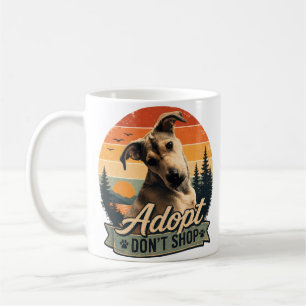 Mug Conception de chien de sauvetage vintage Adoptez, 