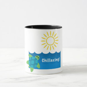 Mug Conception de chillaxage de tortue - Noir Combo Mu